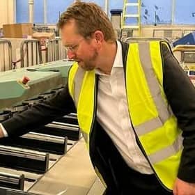 John Slinger MP at the Rugby Royal Mail sorting office.