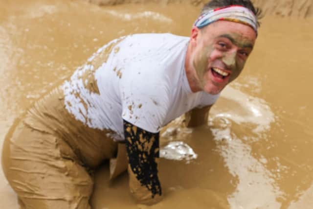 Phil Hibble in the mud (photo by Peachsnaps)