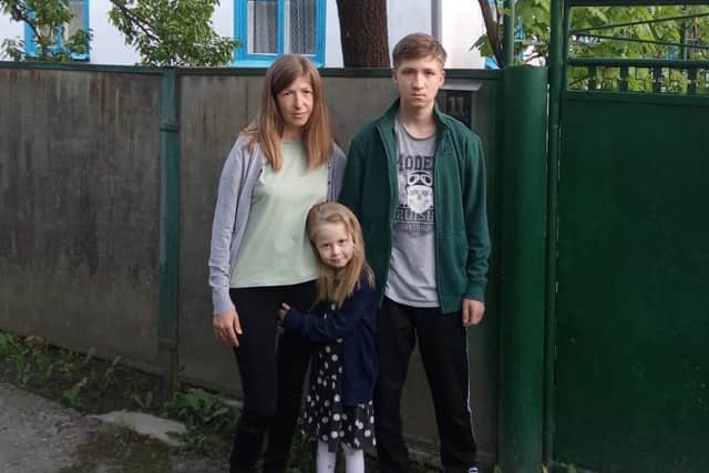 Ukrainian refugee Ignat with his mother and sister. Picture submitted.