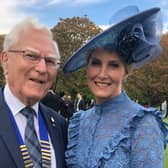 Warwick Lions President Peter Amis at the Buckingham Palace Garden Party with Lions patron Her Royal Highness Sophie Duchess of Edinburgh G.C.V.O. Photo supplied