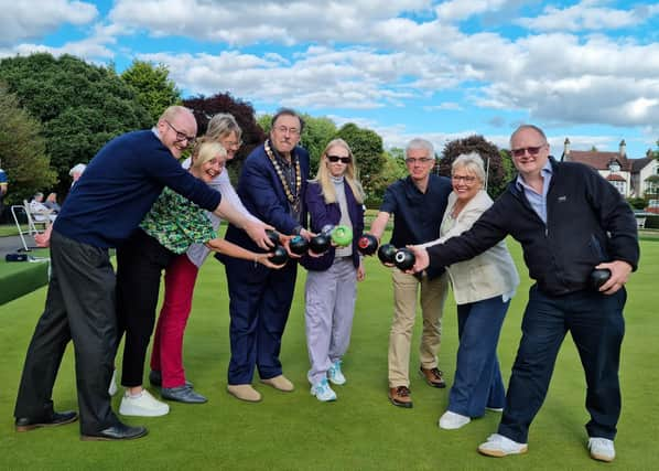 From left to right Guy Collier (WDC), Nicki Curwood (WDC), Mary Hodges, Barry Franklin – Mayor of Whitnash, Georgina Dark, Philip Clarke (WDC), Cllr Moira–Ann Grainger and Cllr Adrian Barton – Former Mayor of Whitnash. Picture submitted.