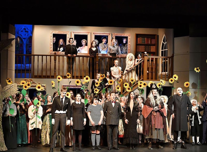 On stage for The Addams Family production.