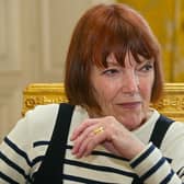 Taken on June 17, 2004, British stylist Mary Quant gives an interview, in Paris.