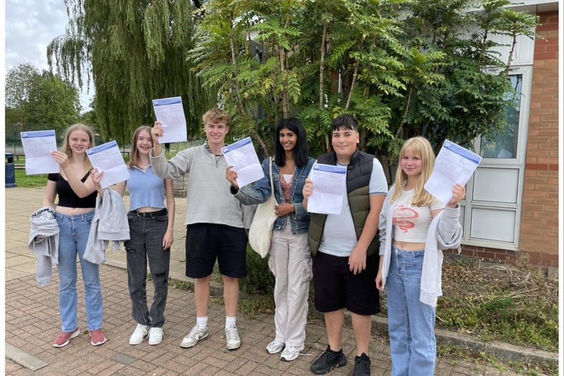 Kenilworth School pupils after opening their results. Photo by Kenilworth School