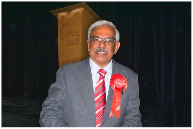 Labour's Ish Mistry looking delighted with the results (photo by Pat Joyce).