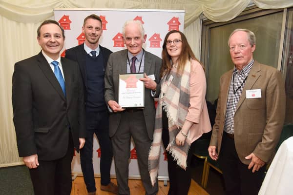 Alberto Costa MP with Matthew Clark representative John Steele, Brian Priest and Emma Jones of The Chequers and Des O’Flanagan, PubAid co-founder.