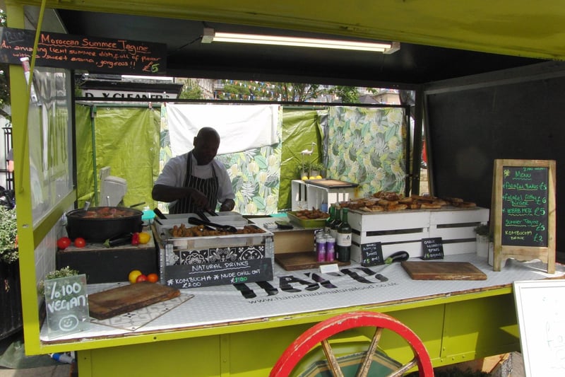 Many stalls were set up selling a range of hot and cold food, as well as alcohol and other produce. Photo by Geoff Ousbey