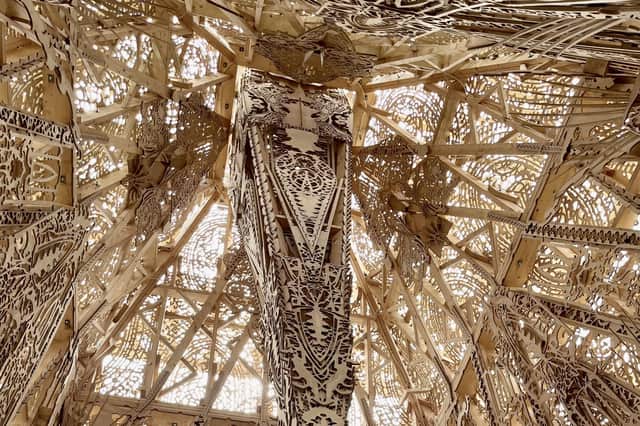 Looking to the roof from inside Sanctuary