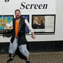 Rob Field gets into the role.