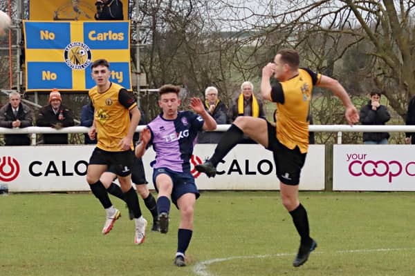 Leamington slipped to defeat at home to Blyth Spartans as their trouble go on. Pic by Sally Ellis.