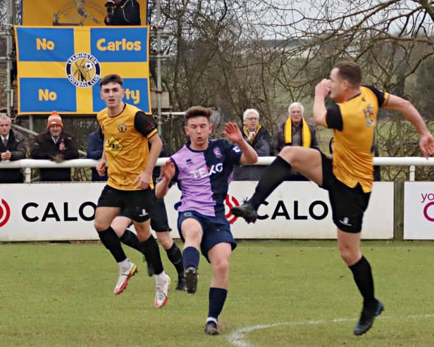 Leamington slipped to defeat at home to Blyth Spartans as their trouble go on. Pic by Sally Ellis.