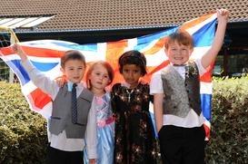 Celebrating the royal wedding at Brownsover Community School.