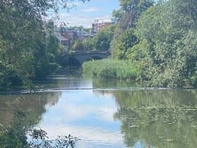 A barrier has been put up across the River Leam