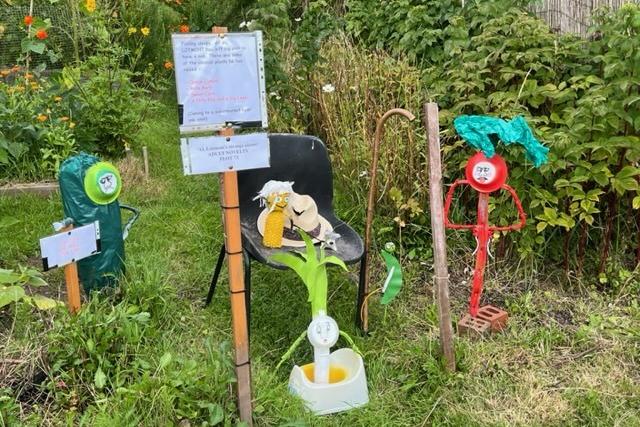 People were able to see the scarecrows at the open day last weekend. Photo by Kenilworth Allotment Tenant’s Association