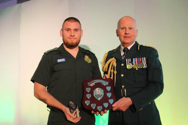 Craig Winter, who is based at the WMAS Warwick Hub, was awarded one of the Student Paramedic of the Year awards. Photo by WMAS