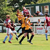 Leamington were beaten 2-1 by an Aston Vila XI after two late goals. Pic by Sally Ellis.