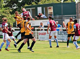 Leamington were beaten 2-1 by an Aston Vila XI after two late goals. Pic by Sally Ellis.