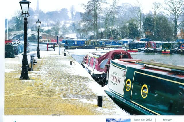 Inside looking out: the Marina features as January in the 2023 Carousel Calendars production for Northamptonshire.