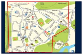 The dispersal order zone for this year's Warwick Mop Fair. Credit: Warwick Police.