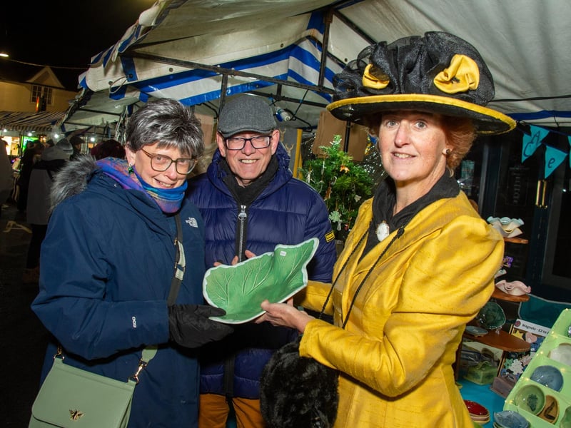 Warwick town centre, hosted the annual Victorian Evening, with a variety of stalls and attractions and also included the Christmas lights switch on. Pictured: Diane, John & Alice