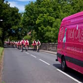 In 2022, the riders took part in a three-day challenge, cycling from York through The Pennines and Derbyshire before arriving at The Durham Ox in Shrewley in aid of Molly Ollys. Photo by Dave Fawbert