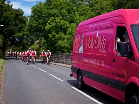 In 2022, the riders took part in a three-day challenge, cycling from York through The Pennines and Derbyshire before arriving at The Durham Ox in Shrewley in aid of Molly Ollys. Photo by Dave Fawbert