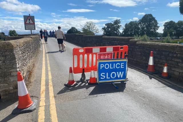 Bidford-on-Avon Bridge was badly damaged by the impact from a crash on Saturday August 10. (Photo: Warwickshire County Council).
