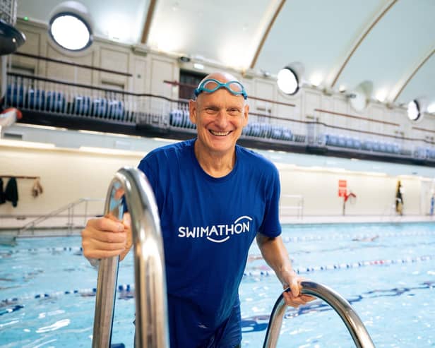 Making a splash: Swimming legend, Duncan Goodhew MBE, is urging people across Warwickshire to sign up for Swimathon 2025 to raise vital funds for Cancer Research UK, the end of life charity Marie Curie and Swimathon Foundation. Dive in at swimathon.org.