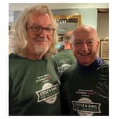 TV celebrities Oz Clarke and James May reunited in support of a Warwick-based music charity’s outreach, education and community music projects. Photo supplied