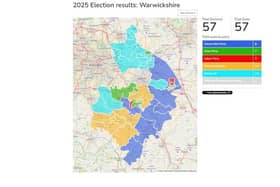 The 2025 Election Results for Warwickshire. Courtesy of Warwickshire County Council.