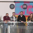 From left to right: Adrian Rice, James Wallsgrove, Chris Rush, Cat Callicott, Josh Hall, Andy Cartwright.