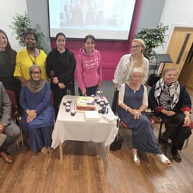 Standing from left to right: Maryna Windsor (EQuIP Volunteer Development Officer), Sheela Hammond (EQuIP Volunteer), Khukola Sherzad (EQuIP Volunteer), Saima Hussain (EQuIP Volunteer), Tetiana Vitvinova (EQuIP Volunteer). Sitting from left to right: Junaid Hussain (CEO of EQuIP); Abeda Vorajee (EQuIP Volunteer), Jo Goode (EQuIP Volunteer), Nikki Ajibade (EQuIP Volunteer).