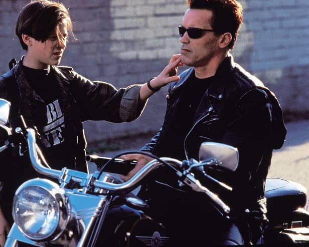 Arnold Schwarzenegger and Edward Furlong in Terminator 2: Judgement Day