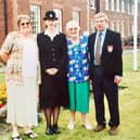 Helen with her grandparents and grandmother at her 'passing out' ceremony for the prison service.
