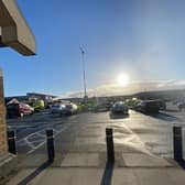 Bank holiday shoppers watched on as the air ambulance was called to Leamington Shopping Park yesterday (Monday).