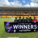 The Warwickshire Legends, a football team of care-experienced young people, have made the county proud by winning the 2025 National Care Leavers’ Championship Cup at the iconic Molineux Stadium, home of Wolverhampton Wanderers FC. Picture supplied.