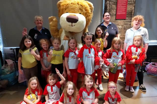 Members and leaders of the 10th  Leamington St Marks Rainbows camped out in Warwick’s Market Hall Museum in aid of Molly Ollys. Photo supplied