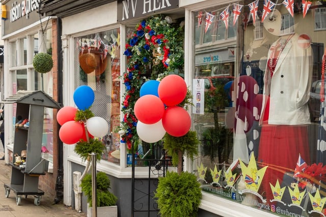 Businesses in Warwick have been decorating their windows ahead of the Jubilee celebrations. Photo by Mike Baker