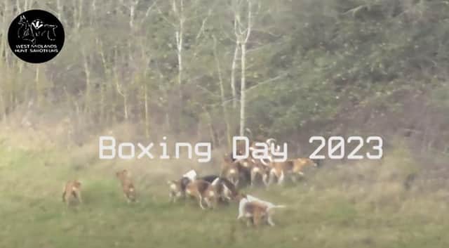 Foxhounds follow the scent of a fox, according to the West Midlands Hunt Saboteurs who followed the Warwickshire Hunt on Boxing Day