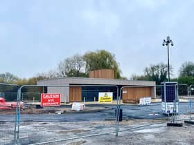 The wait is nearly over for those who don't want to go to Elliott's Field for their Starbucks... the new drive-thru on the site of the old Avon Mill pub was looking in good shape on Tuesday, November 22.