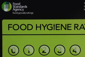 A Food Standards Agency rating sticker