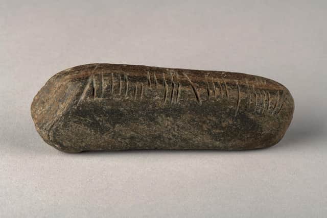 The Ogham Stone found in Coventry. Photo by The Herbert Art Gallery and Museum