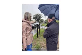Warwick and Leaminton MP is shown the issues with pedestrian and cycling access at the new Oakley School. Credit: Matt Western.