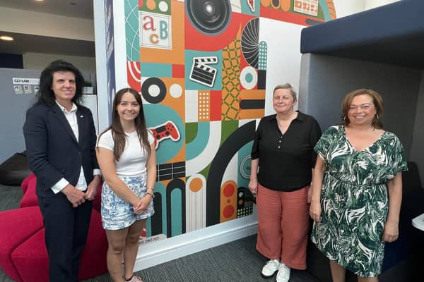 From left to right - Angela Joyce (WCG), Katie Jones, Dr Geraldine Marshall and Claire Lapworth (Subject Leader for Digital Film and Media at WCUC). Picture supplied.