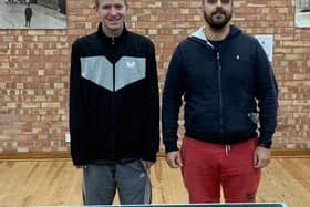 Richard Grover, left, and Alexandros Plianos, from.Ashorne B, who have won the Autumn 2-a-side Division A title.