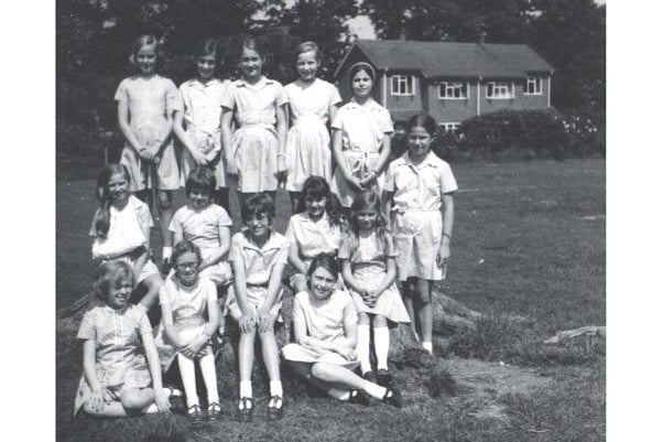 Pupils taken in the school field in 1971.