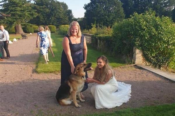 Mandy, Gaby and Baxter at Gaby and Stuart's wedding. Photo supplied