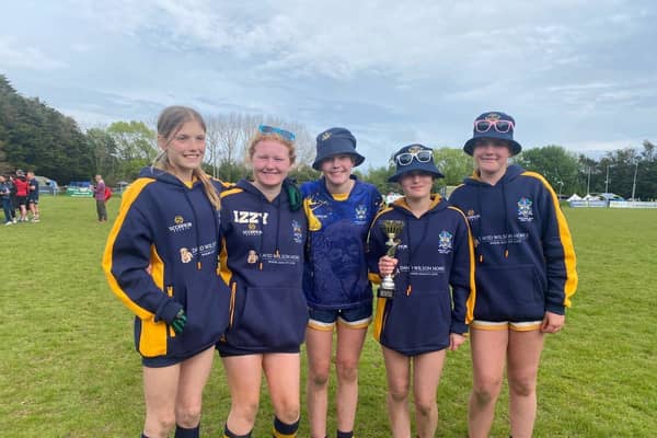 Players at Barker Butts RFC in their new hoodies