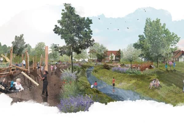 Artist impression of the Myton Green site.