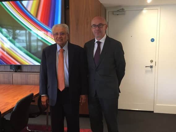 From left: Lord Bhattacharyya with Matt Western MP